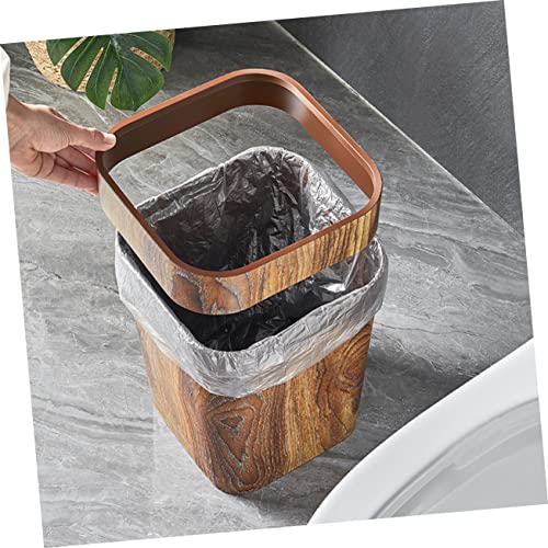 Holibanna Retro kanta za smeće imitacija drveta kanta za smeće kvadratna korpa za otpatke dekorativni pravougaoni kontejneri za smeće