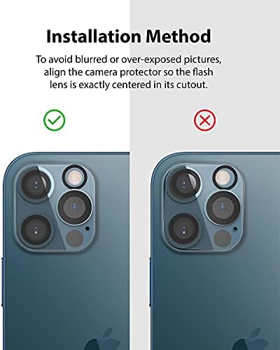 Ringke staklo za zaštitu kamere kompatibilno sa iPhoneom 12 Pro Max, Kamera sočiva od kaljenog stakla za zaštitu ekrana, tanka, puna