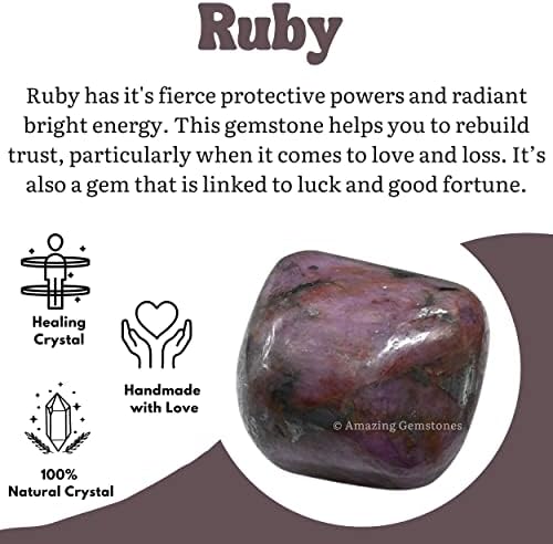 Ruby Crystal Trumpled kamenje polirale stene - Prirodno kamenje dragulja za ljekovito - DIY kristal za zaštitu