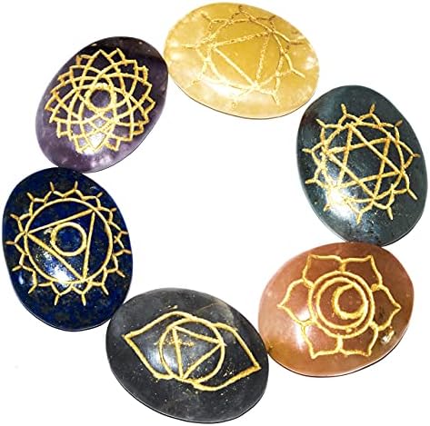 Pyor 7 Chakra Money Tree Prirodne dragu Luck Symbol Rune Stone Set Good Luck Charms Gem Prosperity Stones Crystalis Prosperitet Crystal