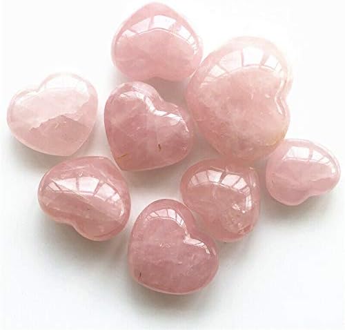 Heeqing AE216 1pc Prirodni prirodni ružini kristalni srčani kamen ružičasti kvarcni uzorci zacjeljivanje prirodnog kamenja i minerala