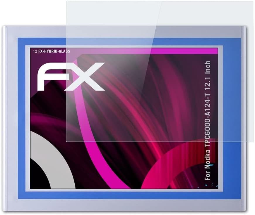 atFoliX zaštitni Film od plastičnog stakla kompatibilan sa Noda TPC6000-A124-T 12,1 inčnim štitnikom za staklo, 9h Hybrid-Glass FX