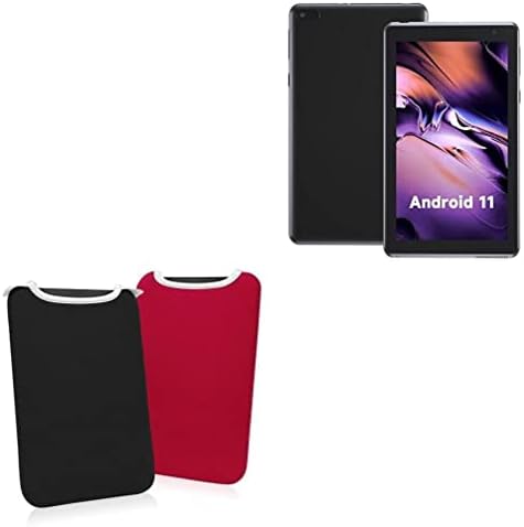Boxwave Case kompatibilan sa ZZB tableti Android 11 OS Q2 - Slipto, meka tanka neoprenska torbica zaštitna futrola - Jet crna / grimizno crvena