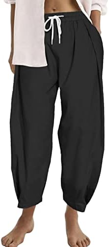 Miashui putne pantalone za žene ženske Casual jednobojne labave džepove elastični pojas pantalone za struk duge Plus Size znoj