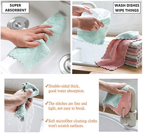 Krpa za čišćenje mikrovlakana, kuhinjski ručnici, dvostrani ručnik za mikrovlaknu ručnik bez visoko upijajući višenamjenski prašina i prljavi materijal za čišćenje kuhinje. Pakovanje od 12