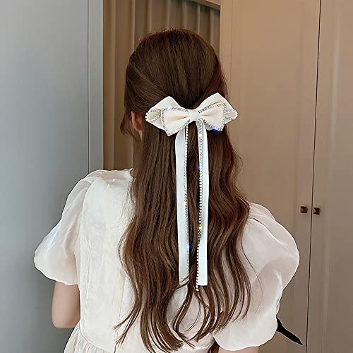 Elegantni Rhinestones Hair Clip Veliki Luk Ukosnice Za Djevojčice, Traka Duga Resica Rhinestone Traka Za Glavu Za Kosu Dodatna Oprema