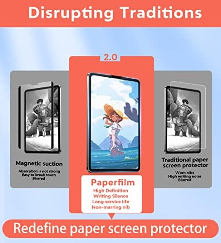 Nova generacija（nema habanja Nib） Paperfilm iPad air 5. generacija štitnika za ekran，iPad pro 11 inča štiti sve modele，iPad zaštita