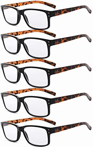 Everypper uštedite 10% na paketu 5 pakovanja klasičnih naočala za čitanje i 5 pakovanja vintage čitači crnim okvirom sa rukama kornjače +1.50
