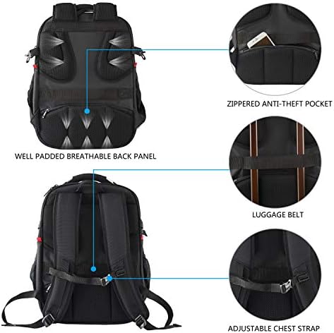 KROSER Travel laptop ruksak 17.3 inčni XL računarski ruksak sa tvrdom školjkom Saferoom RFID džepovi vodoodbojni poslovni koledž dnevni